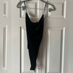 Abercrombie & Fitch Velvet Cowl Neck Black Bodysuit